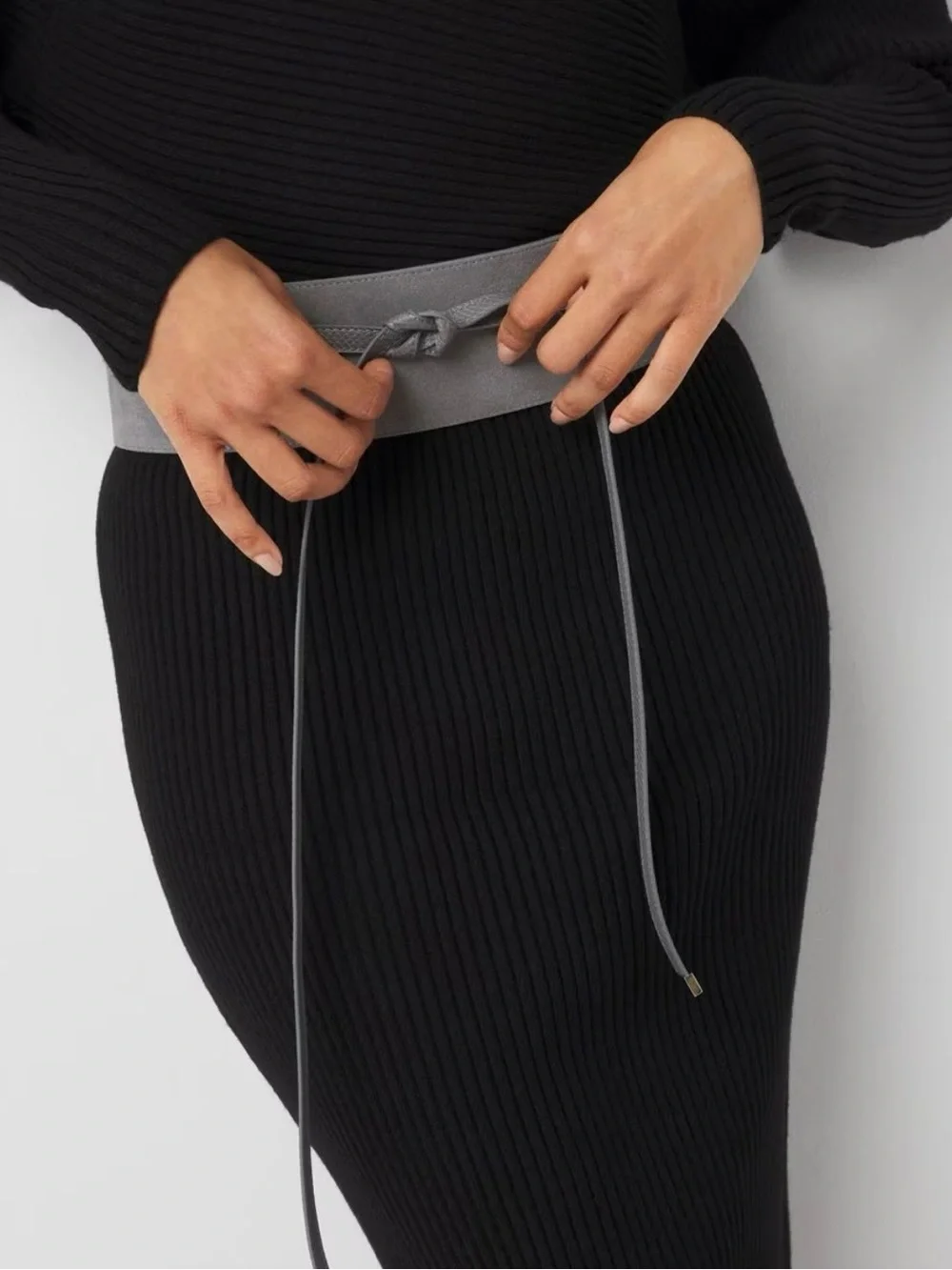 Belt White House black market Black Suede Wrap Obi Belt